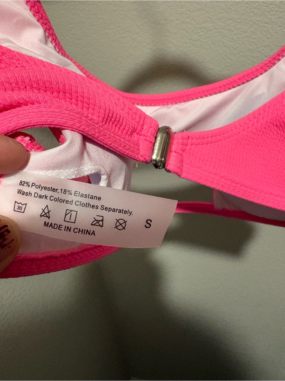 SHEIN Neon Pink Cutout Bikini Top - Picture 4 of 4